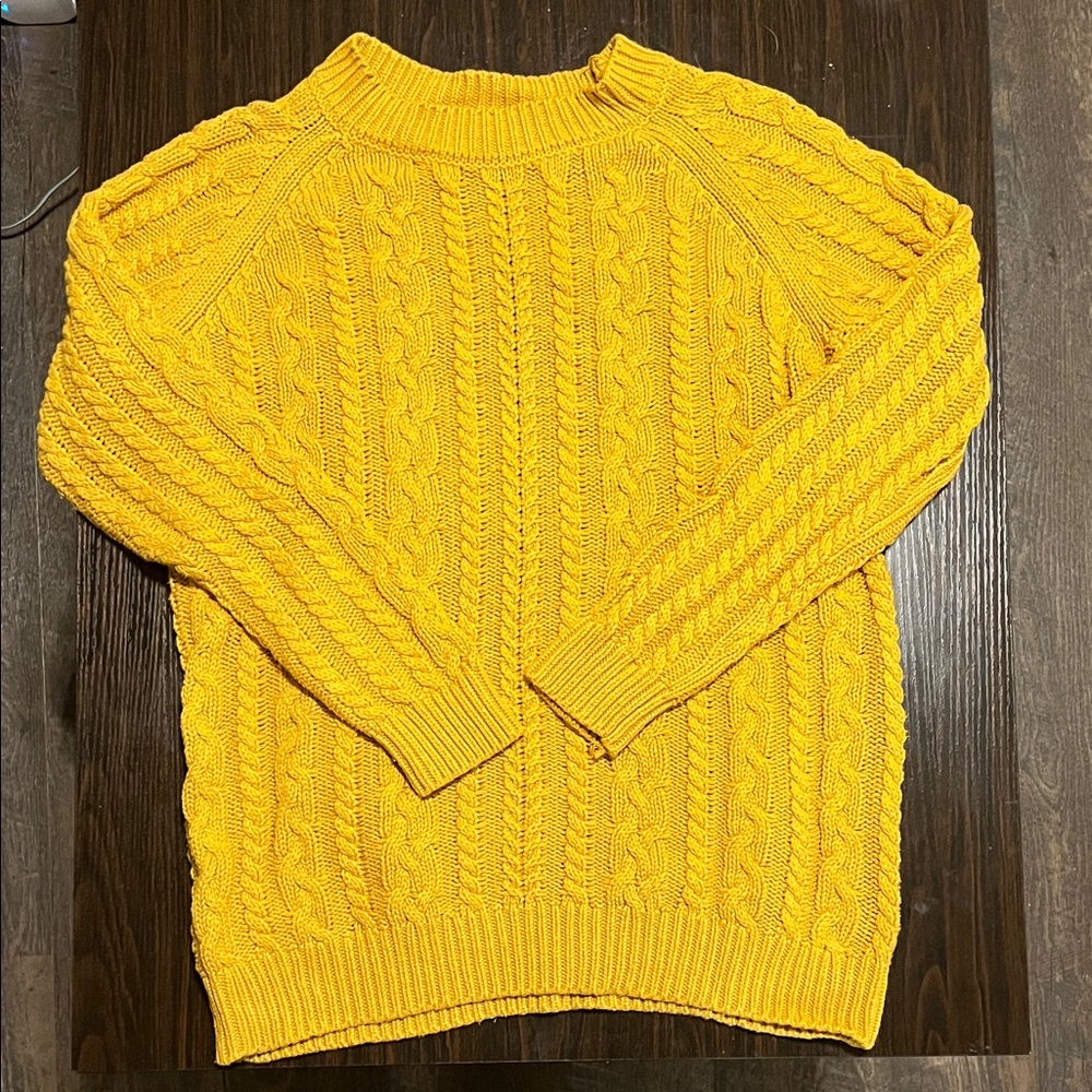 Workshop Republic Clothing Yellow Cable Knit Sweater